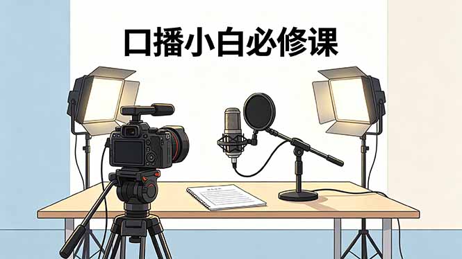 口播小白必修课：录像收音灯光设备+脚本撰写，搭专业级录制场景-一鸣资源网