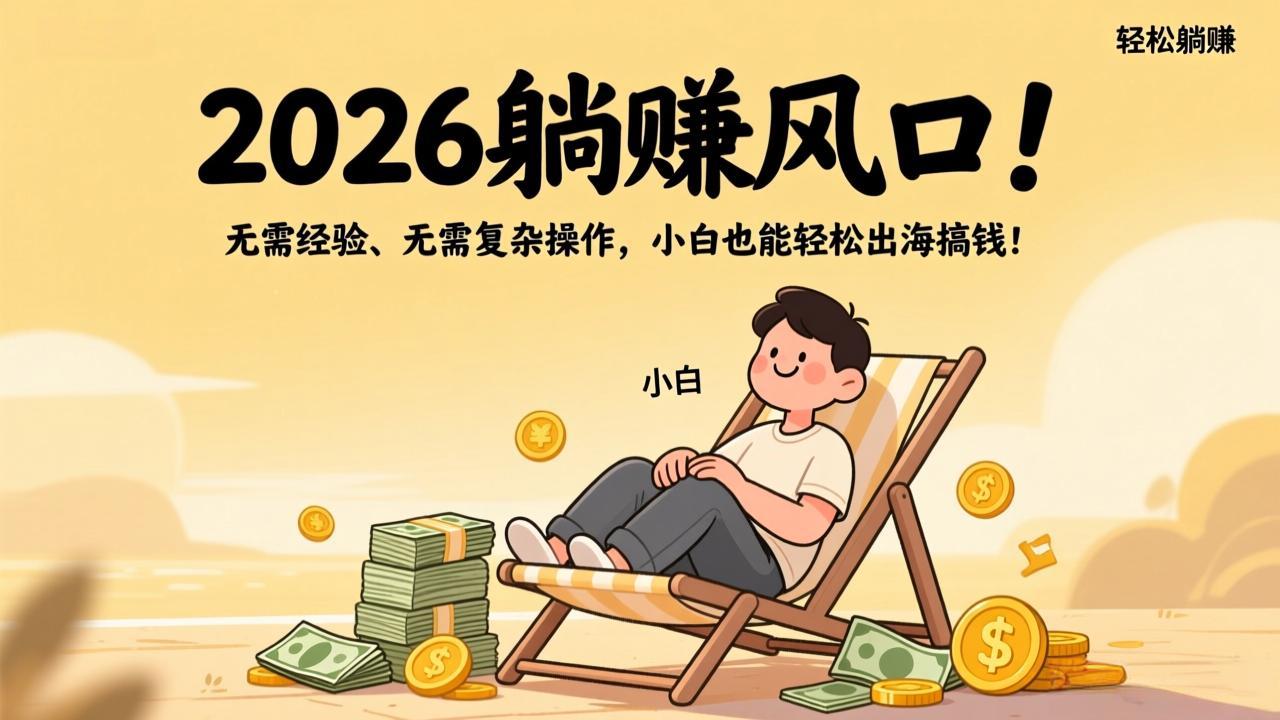 2026躺赚风口！无需经验、无需复杂操作，小白也能轻松出海搞钱！-一鸣资源网