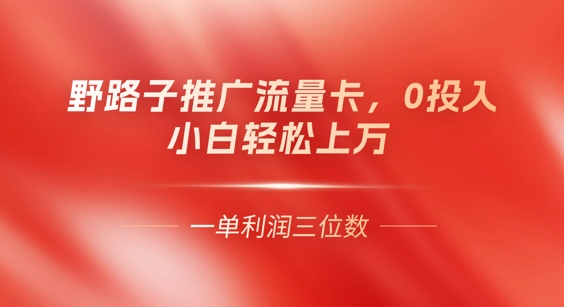 图片[1]-0门槛推广流量卡，一单收益上百，0投入，小白月入过W-一鸣资源网