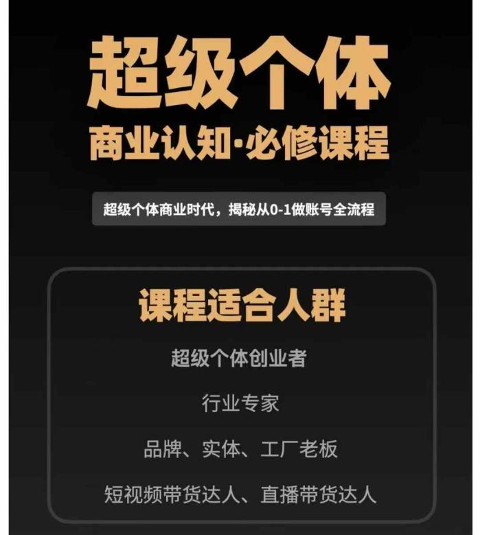 超级个体商业认知觉醒必修课 超级个体商业认知觉醒必修课