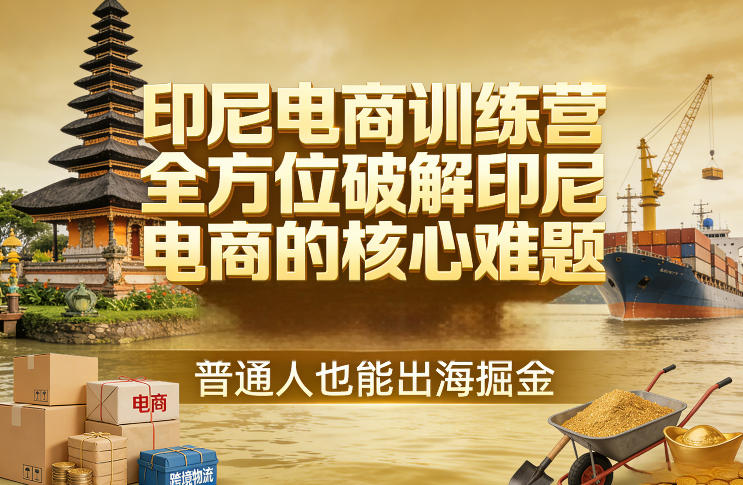 印尼电商训练营，全方位破解印尼电商的核心难题，普通人也能出海掘金-一鸣资源网