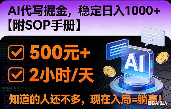 2026风口项目,AI代写掘金，稳定日入1000+，掌握核心技能【附SOP手册】-一鸣资源网