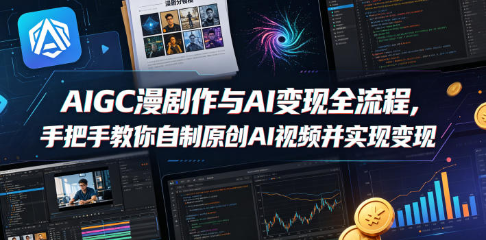 AIGC漫剧创作与AI变现全流程，手把手教你自制原创AI视频并实现变现-一鸣资源网