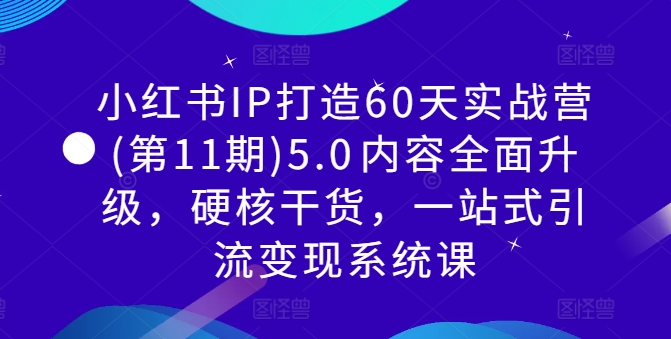 小红书IP打造60天实战营(第11期)5.0内容全面升级,硬核干货,一站式引流变现系统课 小红书IP打造60天实战营(第11期)5.0内容全面升级,硬核干货,一站式引流变现系统课