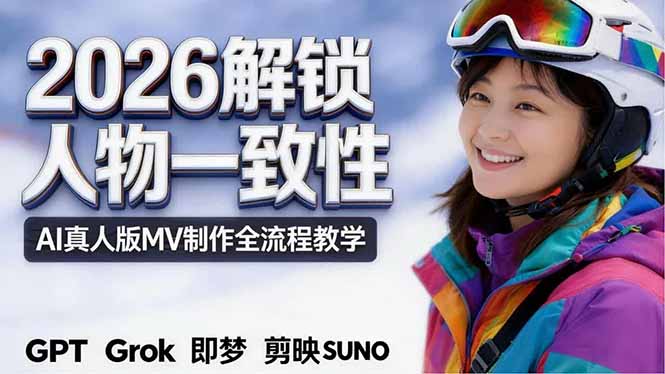 2026独创解锁人物一致性：AI真人版MV制作，不讲空话，不拼概念，全流程实操-一鸣资源网