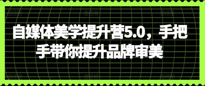 自媒体美学提升训练营5.0，手把手带你提升品牌审美-一鸣资源网