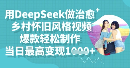 图片[1]-用DeepSeek做治愈乡村怀旧风格视频，爆款轻松制作，当日最高变现多张-一鸣资源网
