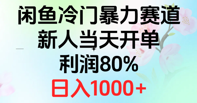 2024闲鱼冷门暴力赛道，新人当天开单，利润80%，日入1000+-一鸣资源网
