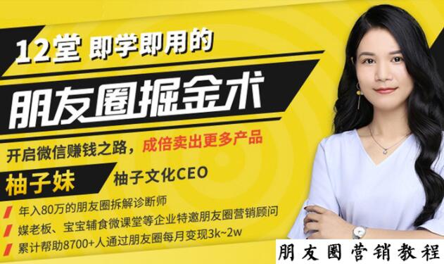 【营销必学】12堂学之即用的朋友圈掘金术:开启你的副业赚钱之路 【营销必学】12堂学之即用的朋友圈掘金术:开启你的副业赚钱之路