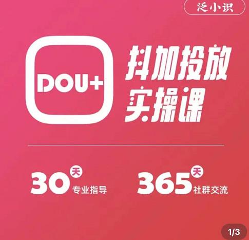 泛小识精品课系列:抖加投放实操课,干货慢慢,新手必学 泛小识精品课系列:抖加投放实操课,干货慢慢,新手必学