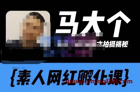 马大个素人网红孵化课【更新60节】,长期稳定变现,倒推账号定位,自我创号与选人孵化