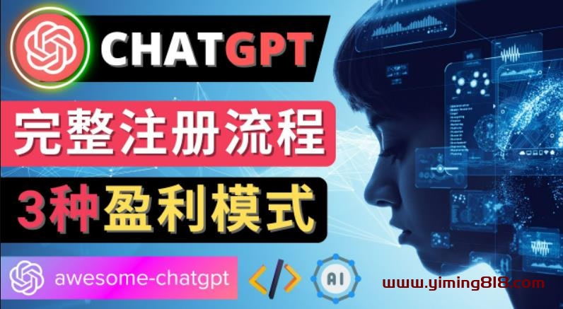 图片[1]-Ai聊天机器人ChatGPT账号注册教程-ChatGPT的使用方法，3种盈利模式-阿灿说钱