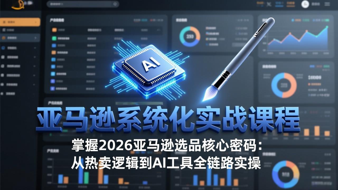亚马逊系统化实战课-更新3月：2026最新选品方法论，从热卖原因分析到AI作图，提升选品成功率-一鸣资源网