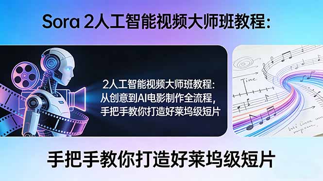 Sora 2人工智能视频大师班教程：从创意到AI电影制作全流程，手把手教你打造好莱坞级短片-一鸣资源网