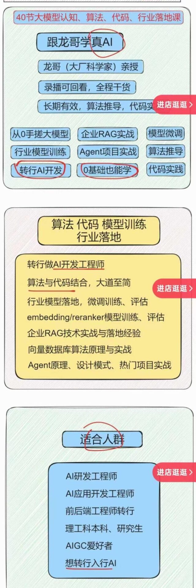图片[2]-龙哥AI大模型应用开发 ?模型训练-RAG-Agent-AI项目实战-行业落地课-一鸣资源网