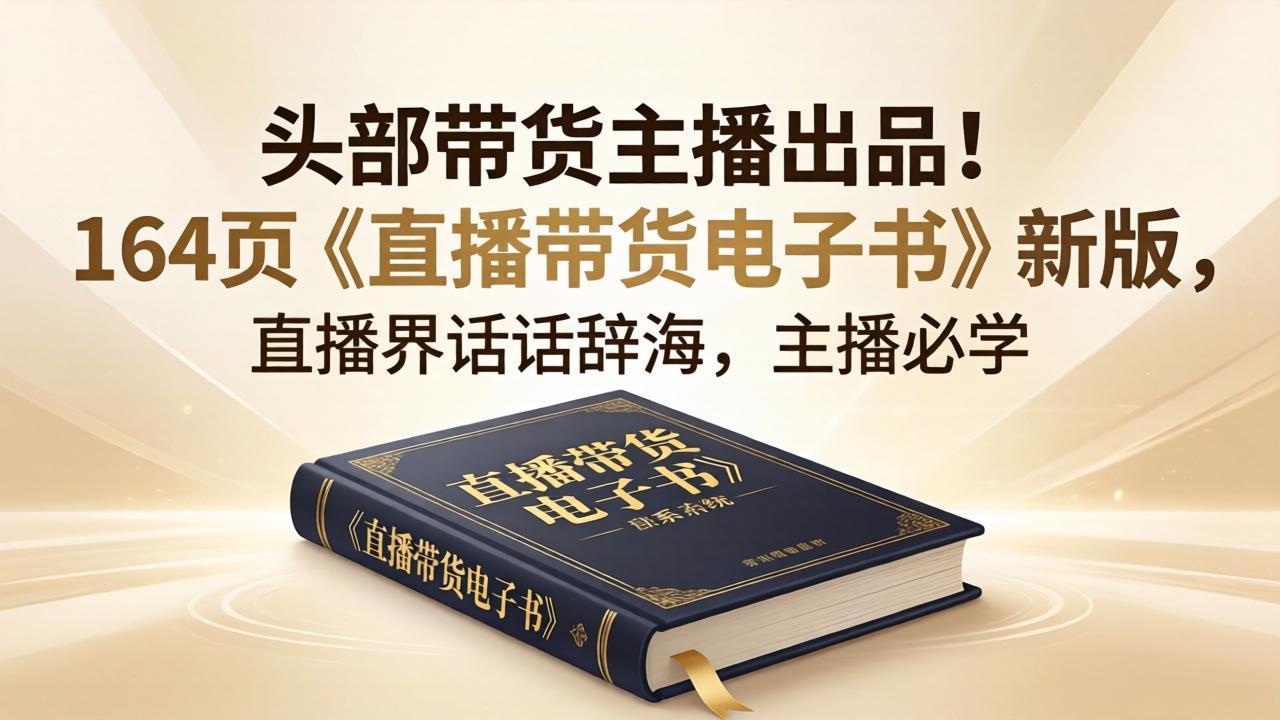 头部带货主播出品！164页《直播带货电子书》新版，直播界话术辞海，主播必学-一鸣资源网
