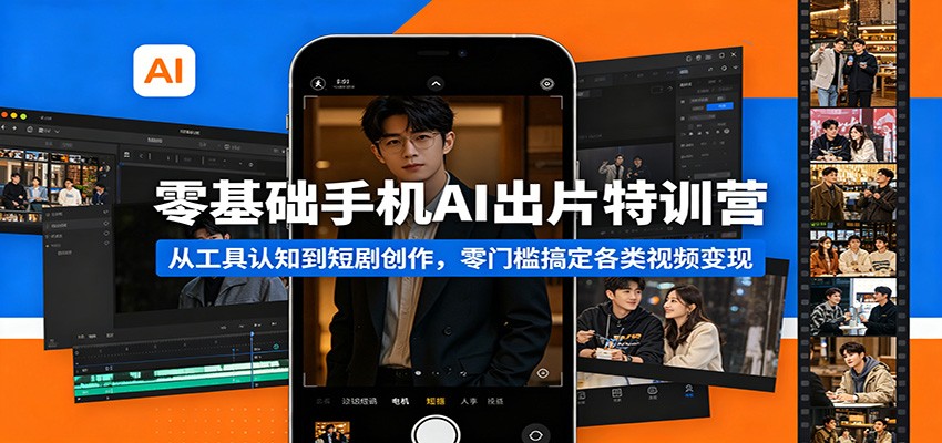 零基础手机AI出片特训营：从工具认知到短剧创作，零门槛搞定各类视频变现-一鸣资源网