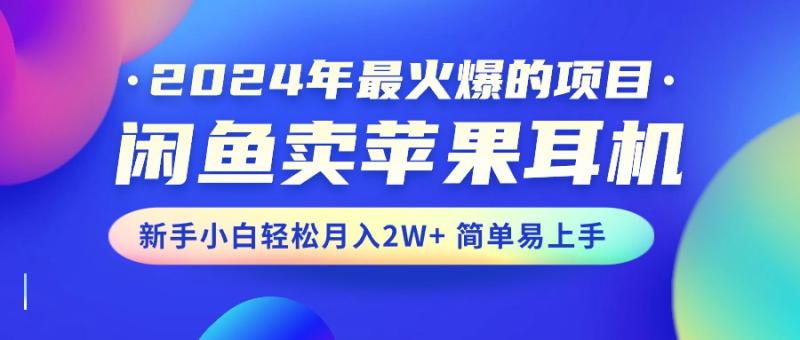 2024年最火爆的项目，闲鱼卖苹果耳机，新手小白轻松月入2W+简单易上手-一鸣资源网