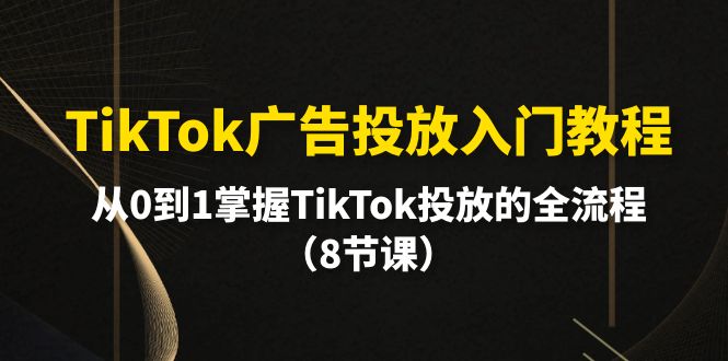 TikTok广告投放入门教程,从0到1掌握TikTok投放的全流程(8节课) TikTok广告投放入门教程,从0到1掌握TikTok投放的全流程(8节课)