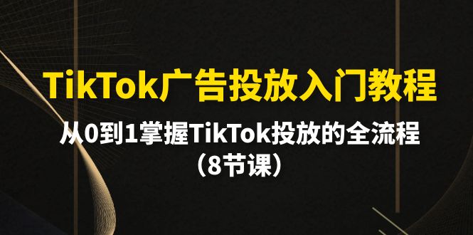TikTok广告投放入门教程，从0到1掌握TikTok投放的全流程（8节课）-一鸣资源网