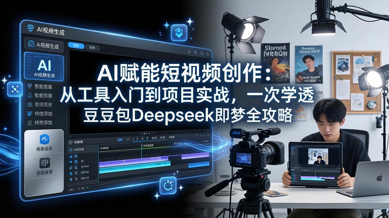 AI赋能短视频创作：从工具入门到项目实战，一次学透豆包Deepseek即梦全攻略-一鸣资源网
