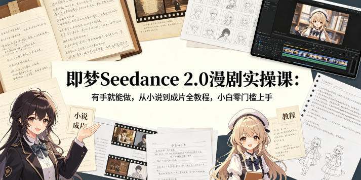 即梦Seedance 2.0漫剧实操课：有手就能做，从小说到成片全教程，小白零门槛上手-一鸣资源网