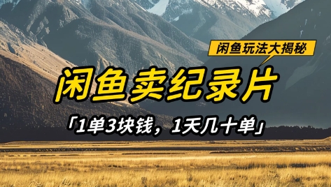 图片[1]-闲鱼卖纪录片1单3块钱，1天几十单，项目稳定有潜力-一鸣资源网