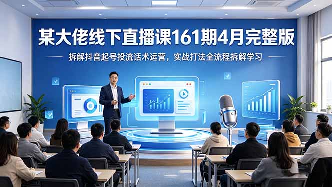 某大佬线下直播课161期4月完整版，拆解抖音起号投流话术运营，实战打法全流程拆解学习-一鸣资源网