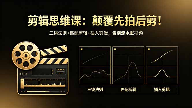 剪辑思维课：颠覆先拍后剪！三镜法则+匹配剪辑+插入剪辑，告别流水账视频-一鸣资源网