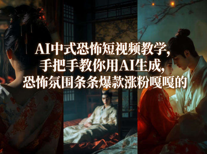 AI中式恐怖短视频教学，手把手教你用AI生成，恐怖氛围条条爆款涨粉嘎嘎的-一鸣资源网