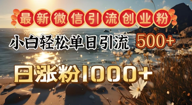 图片[1]-最新微信引流创业粉，小白单日轻松引流500+，日涨粉1000+-一鸣资源网