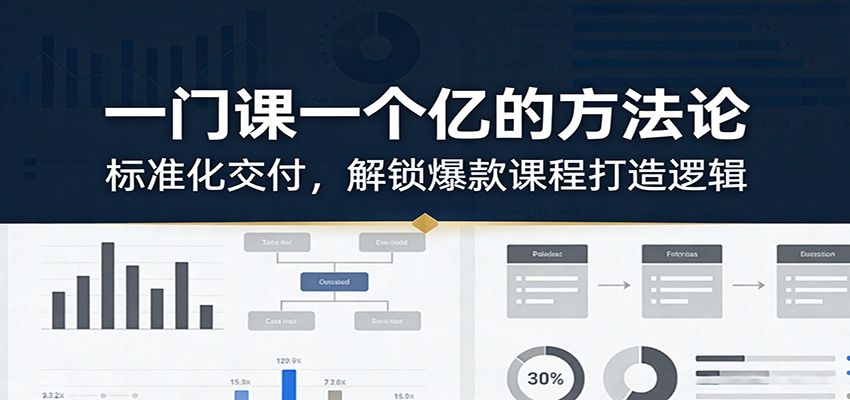 一门课一个亿的方法论：标准化交付，解锁爆款课程打造逻辑-一鸣资源网