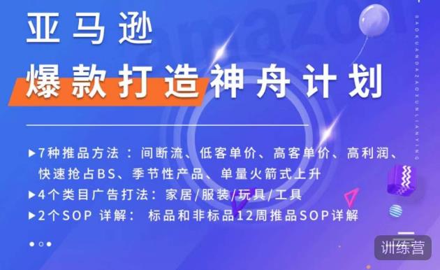 亚马逊爆款打造神舟计划,7种推品方法,4个类目广告打法,2个SOP详解 亚马逊爆款打造神舟计划,7种推品方法,4个类目广告打法,2个SOP详解