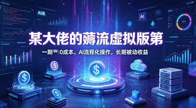 某大佬的薅流虚拟版第一期丨0成本，AI流程化操作，长期被动收益-一鸣资源网