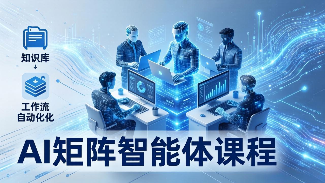 AI矩阵智能体实战：100个数字员工批量生产内容，文本知识库+工作流自动化全搞定-一鸣资源网