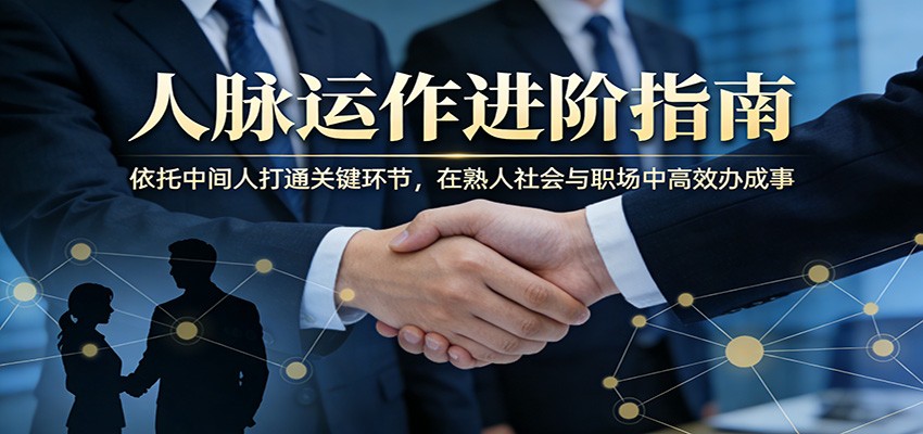 付费文章：人脉运作进阶指南，依托中间人打通关键环节，在熟人社会与职场中高效办成事-一鸣资源网