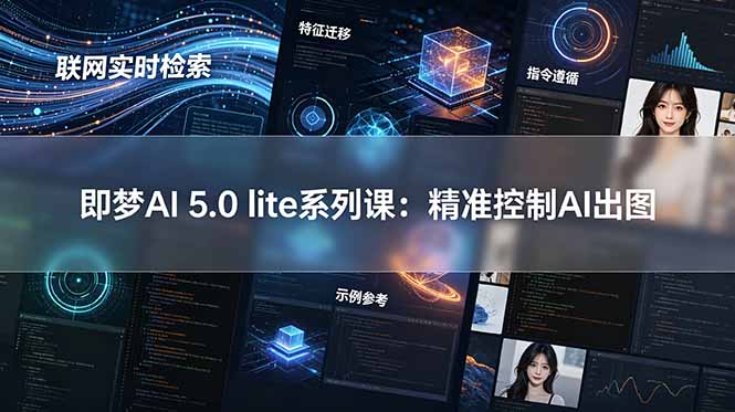 即梦AI 5.0 lite实战课：联网实时检索+特征迁移+指令遵循+示例参考，精准控制AI出图-一鸣资源网
