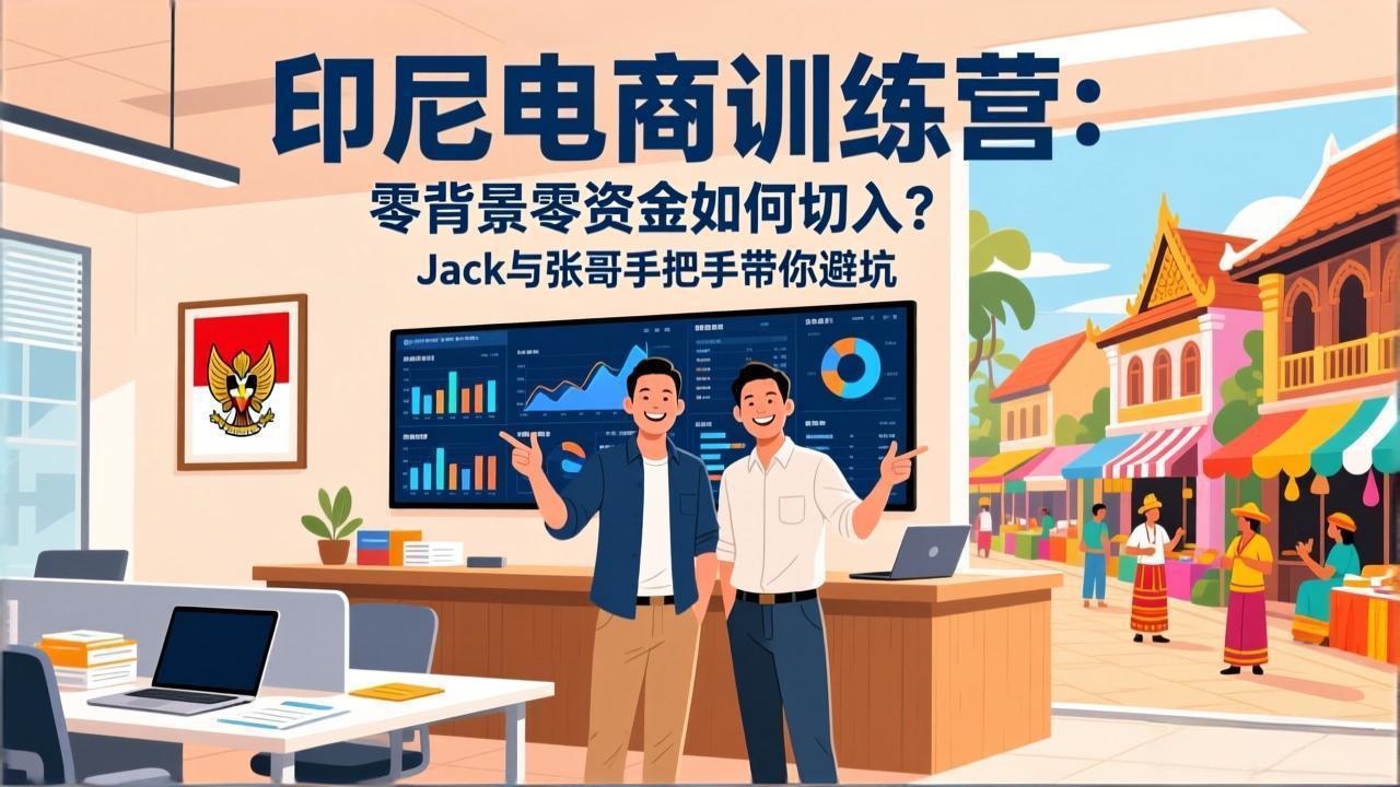 印尼电商训练营：零背景零资金如何切入？Jack与张哥手把手带你避坑-一鸣资源网