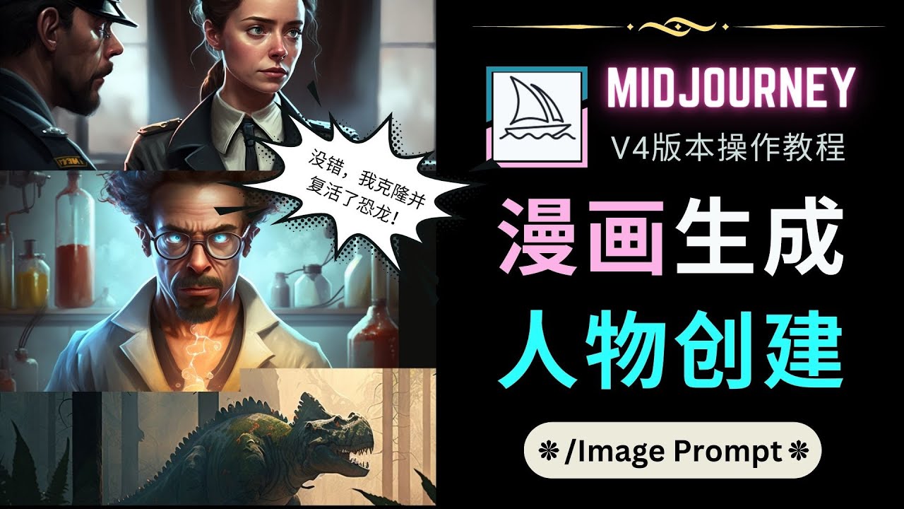 Midjourney V4版本操作教程:2个简单参数,完成漫画生成,人物创建 Midjourney V4版本操作教程:2个简单参数,完成漫画生成,人物创建