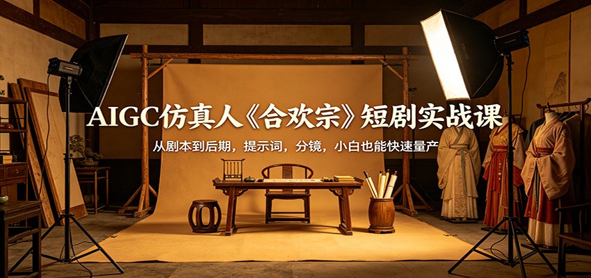 AIGC仿真人《合欢宗》短剧实战课：从剧本到后期，提示词，分镜，小白也能快速量产-一鸣资源网