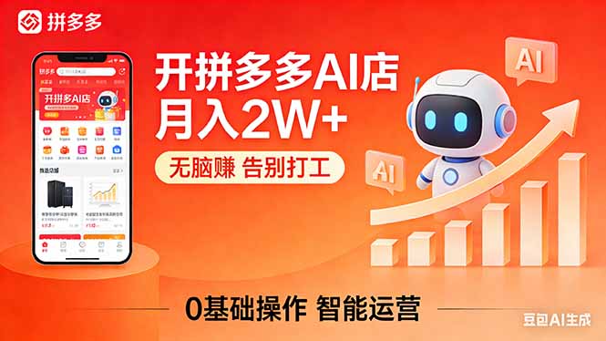 开一家拼多多AI店，月入2W+，无脑赚，告别打工，附SOP手册-一鸣资源网