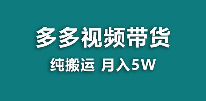 图片[1]-【拼多多视频带货】纯搬运5w佣金，小白也能操作！送工具，轻松开启蓝海带货之旅！-阿灿说钱