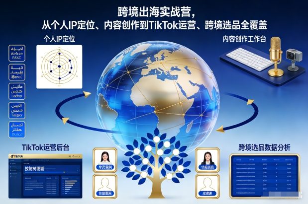 跨境出海实战营，从个人IP定位、内容创作到TikTok运营、跨境选品全覆盖-一鸣资源网