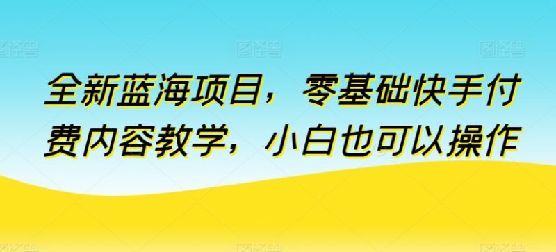 全新蓝海项目,从零开始:快手付费内容教学,小白变专家的秘密 全新蓝海项目,从零开始:快手付费内容教学,小白变专家的秘密
