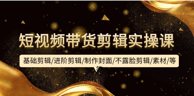 短视频带货剪辑实操课：基础剪辑/进阶剪辑/制作封面/不露脸剪辑/素材/等等-一鸣资源网