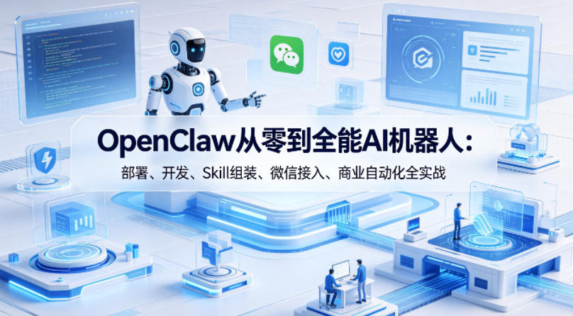 OpenClaw从零到全能AI机器人：部署、开发、Skill组装、微信接入、商业自动化全实战-一鸣资源网