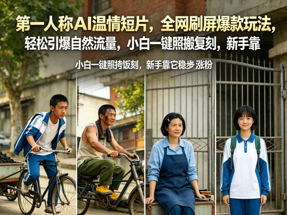 第一人称AI温情短片，全网刷屏爆款玩法，轻松引爆自然流量，小白一键照搬复刻，新手靠它稳步涨粉-一鸣资源网