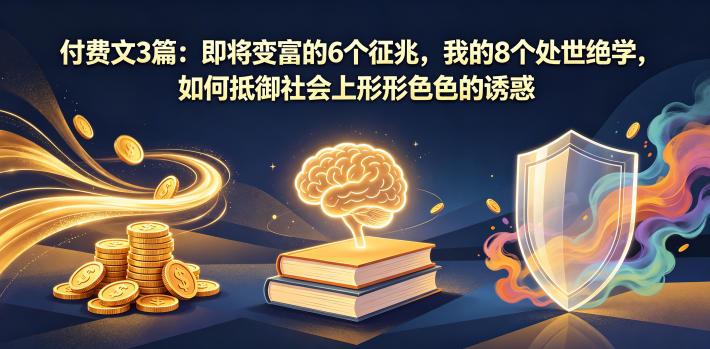 付费文3篇：即将变富的6个征兆，我的8个处世绝学，如何抵御社会上形形色色的诱惑-一鸣资源网