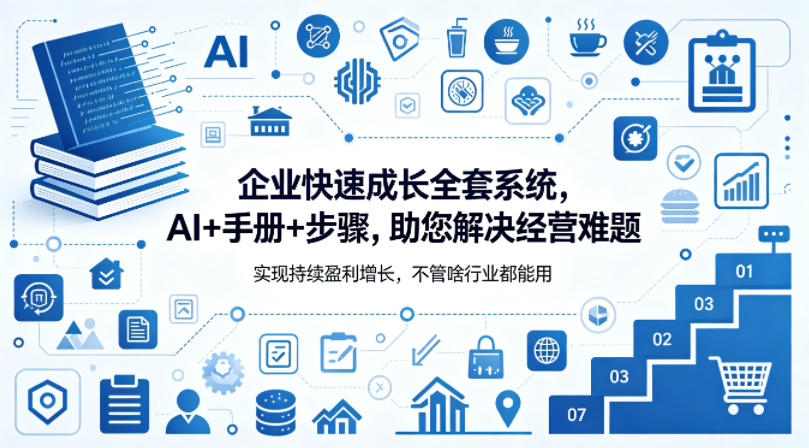 企业快速成长全套系统，AI+手册+步骤，助您解决经营难题，实现持续盈利增长，不管啥行业都能用-一鸣资源网