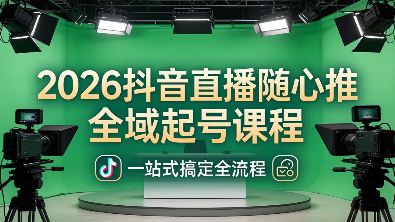 2026抖音直播随心推全域起号课程：一站式搞定直播起号、稳号、放量全流程(更新4月-一鸣资源网